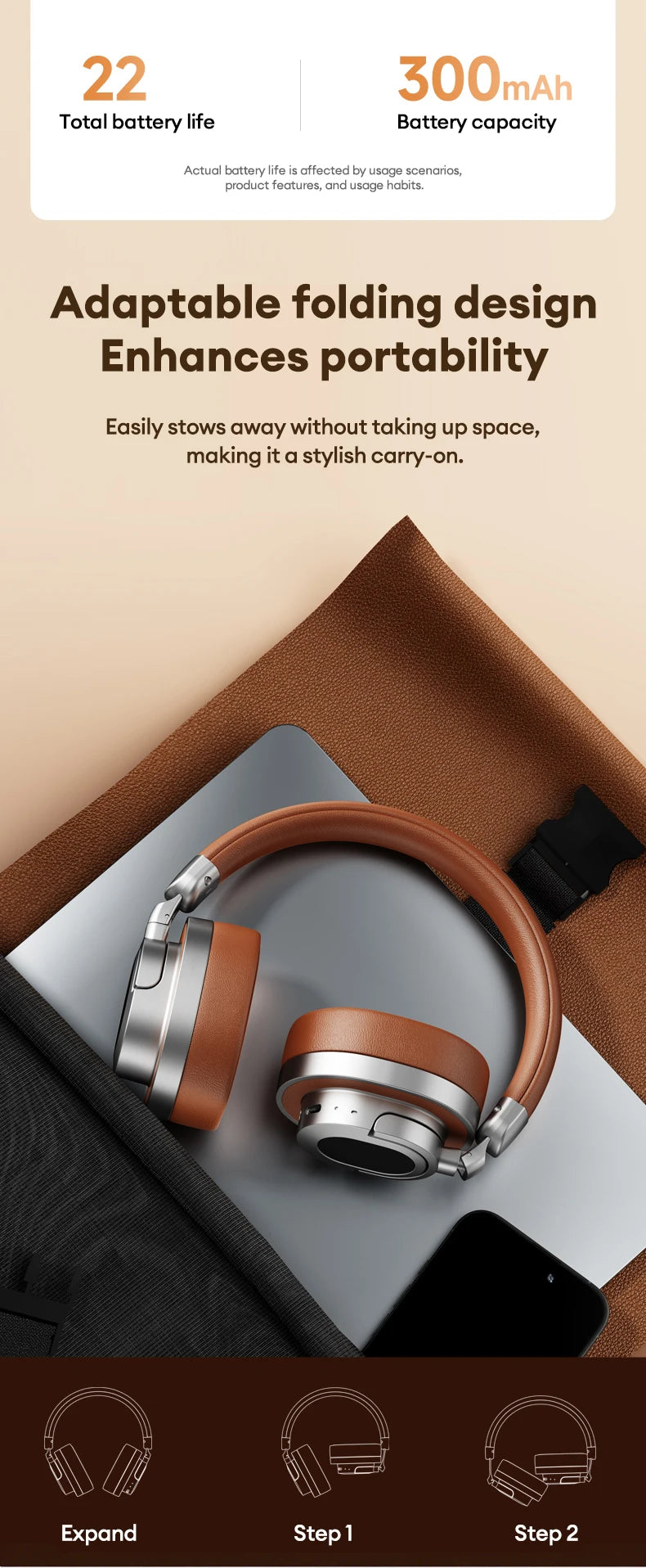 Lenovo LE602 Bluetooth 6,0 auriculares supraaurales sonido estéreo HiFi auriculares de música de moda ENC HD llamada auriculares inalámbricos con cable