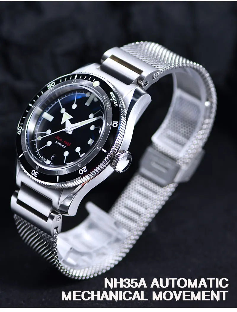 Reloj Mecánico Automático SEA KNIGHT Cristal Zafiro, Acero 316L, 200M