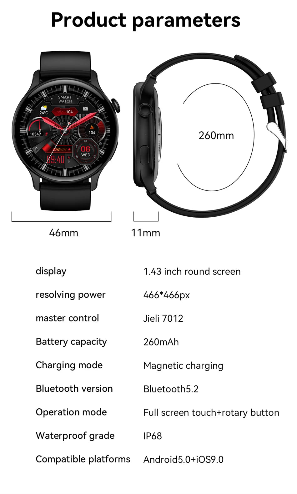 Reloj Inteligente NFC para Mujer con AMOLED, GPS y Llamadas Bluetooth