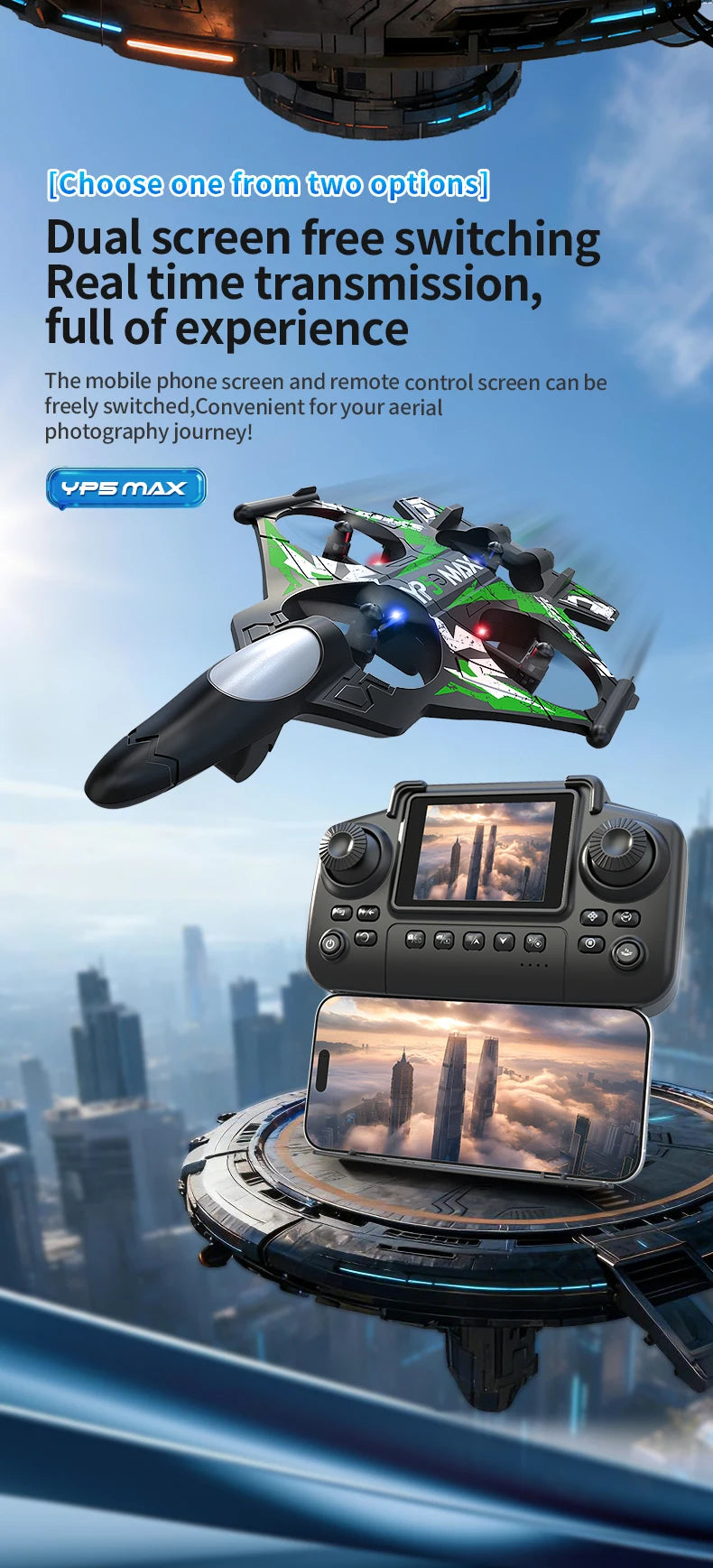 Dron de Acrobacias YP5 MAX con Cámara HD, Plegable, Vuelo Orbital