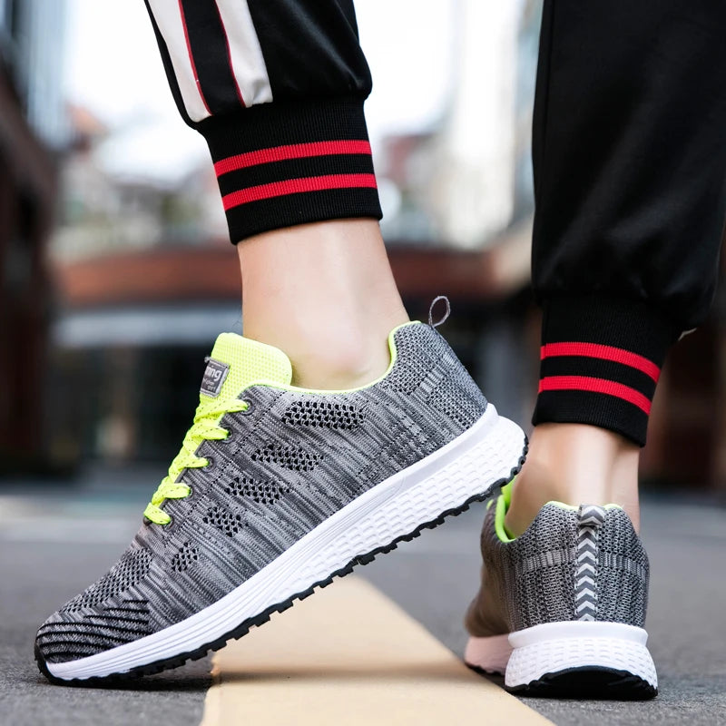 YRZL Zapatillas de deporte para hombre, zapatillas de deporte transpirables de malla cómodas y ligeras a la moda, zapatos deportivos para parejas, zapatos de tenis al aire libre para hombres