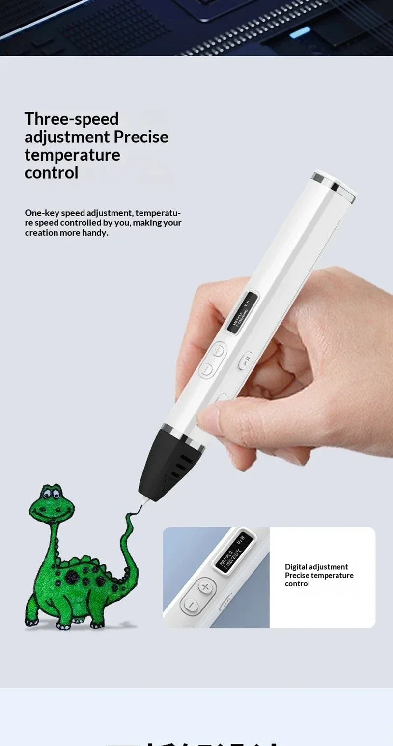 Lápiz 3D Profesional con Pantalla OLED y Control de Temperatura