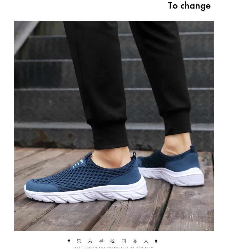 YRZL, zapatos informales ligeros para hombre, zapatillas informales transpirables sin cordones para hombre, zapatos planos antideslizantes para caminar al aire libre, talla 39-46