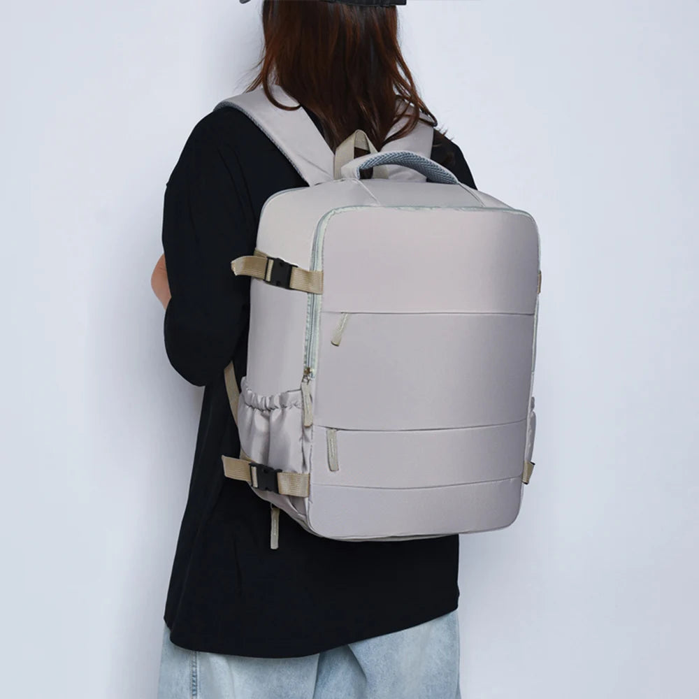 Mochila de viaje expandible para llevar como equipaje de mano, 180 °     Bolsa de Viaje con Abertura Frontal, Bolsa Casual Multibolsillos para Uso Diario y Viajes