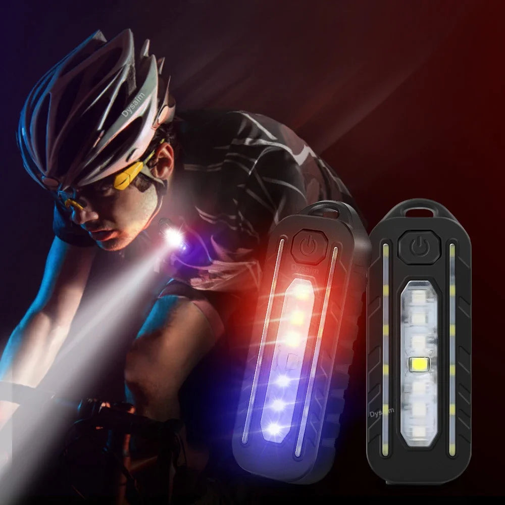 Linterna LED con recarga USB, luz de trabajo, llavero, linterna para policía, luces con Clip para hombro, luz intermitente de advertencia, lámpara para exteriores