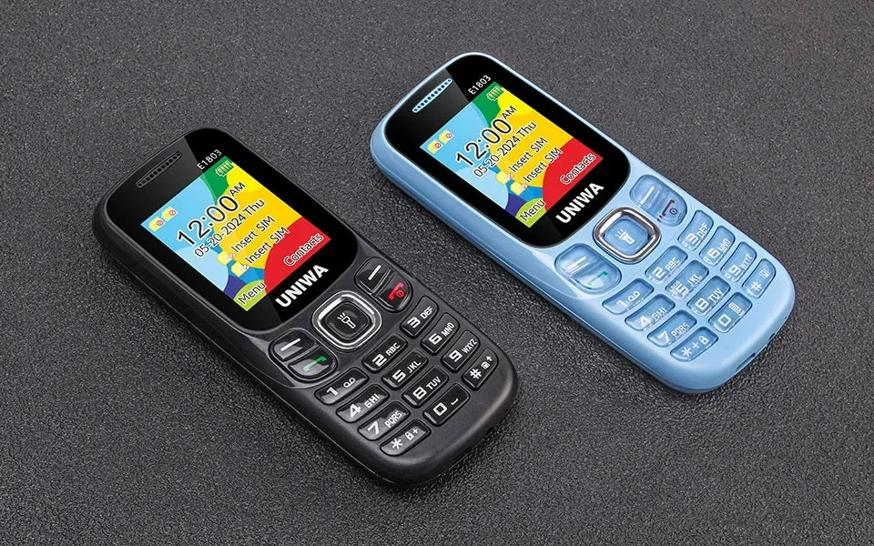 UNIWA E1803 2G precio bajo delgado GSM Mini teléfono móvil Dual SIM T9 teclado 800mAh batería Radio inalámbrica linterna teléfono para personas mayores