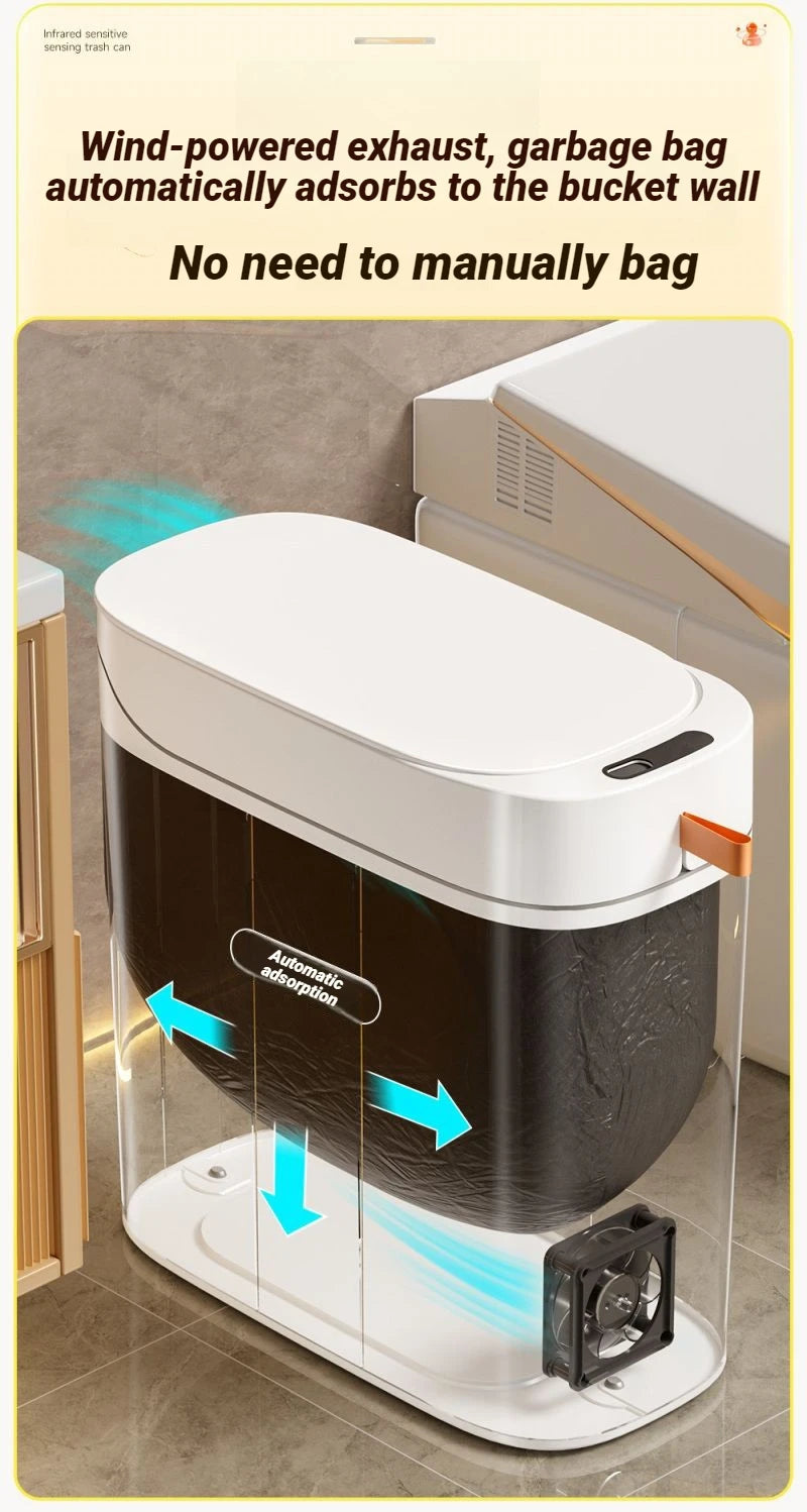Cubo de basura inteligente Joybos, manos libres, adsorción automática de bolsas