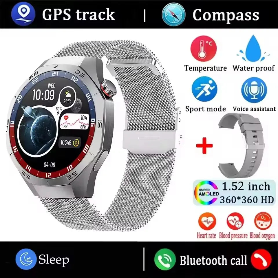 Smartwatch YRZL 2025 AMOLED con GPS y Bluetooth Impermeable