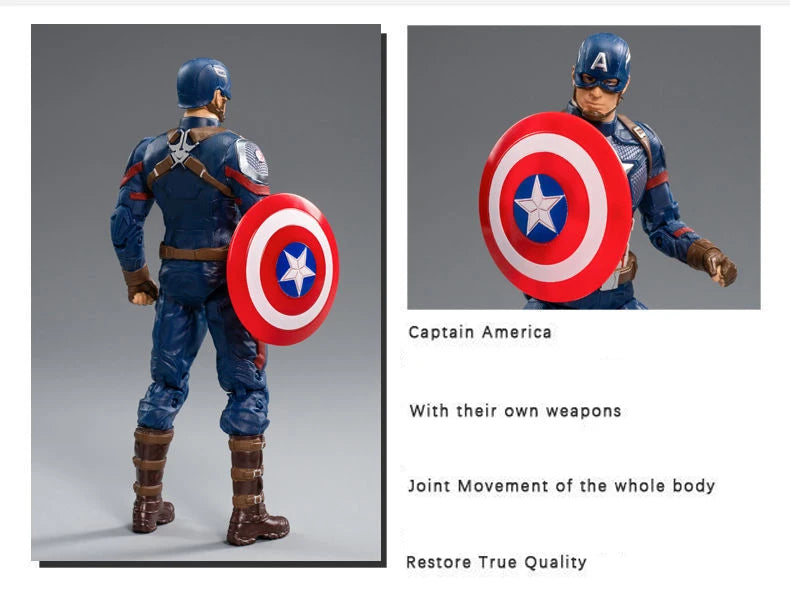 Juguete para niños de 18cm, leyenda de Marvel, vengadores, Iron Man, Spider Man, Capitán América, regalo de cumpleaños para niños, juguete, modelo de estatuilla móvil