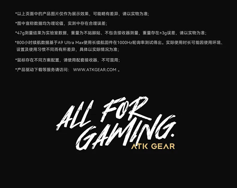 Ratón inalámbrico ATK A9 Air Ultimate Master Edition PAW3950 UItra 53g, juego ergonómico ligero, deportes electrónicos, accesorios personalizados, regalos