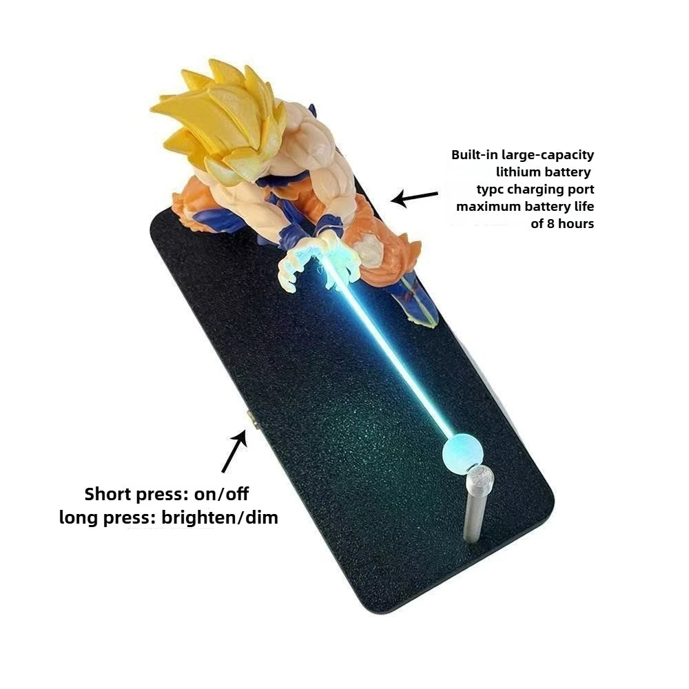 DRAGON BALL Son Goku Kamehameha lámpara de noche decoración de escritorio modelo noche anime que rodea juguetes para niños regalo de cumpleaños