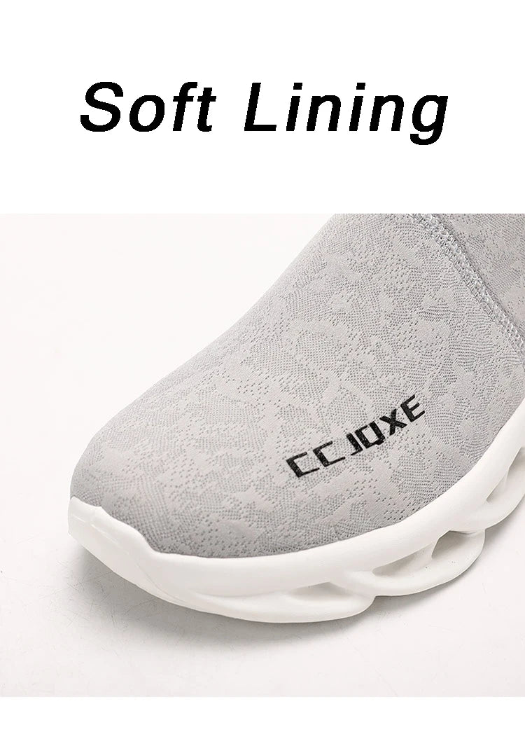 Zapatos informales transpirables para hombre, zapatos tobilleros antideslizantes a la moda para caminar al aire libre, zapatillas de deporte para hombre, zapatillas sin cordones con aumento de altura