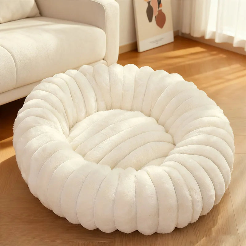 Cama Donut para Gatos y Perros Pequeños con Felpa Suave