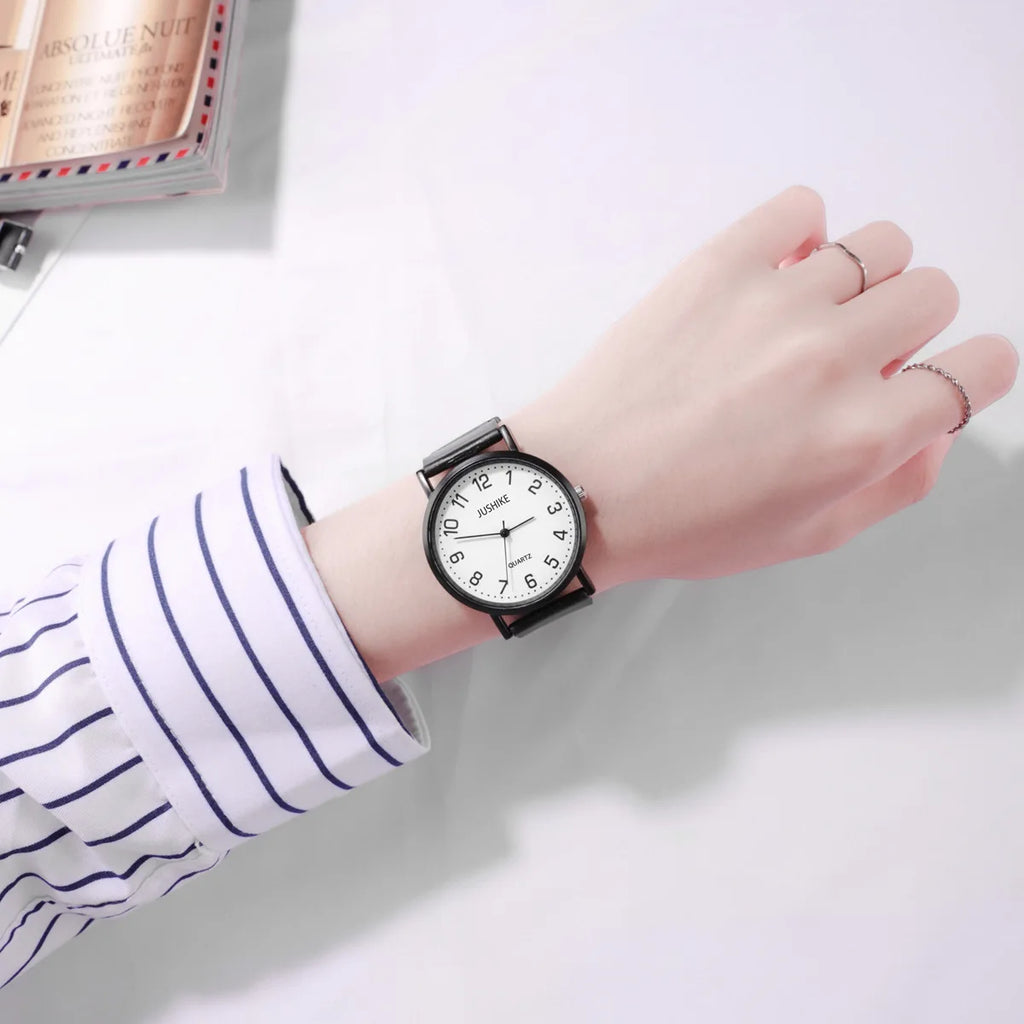 Reloj negro Simple, relojes de cuarzo para mujer, correa de silicona, reloj de pulsera de ocio para mujer, reloj de examen ligero de lujo para estudiantes, regalos
