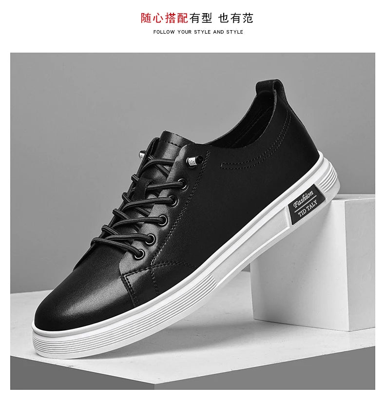 Zapatos casuales, zapatos deportivos de piel de vaca, zapatos planos, zapatos casuales clásicos para hombres, nuevos estilos de primavera y otoño, zapatos casuales de moda