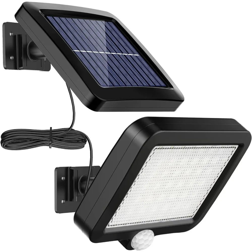 Luz Solar 56 LED Exterior con Sensor de Movimiento y Cable 5m