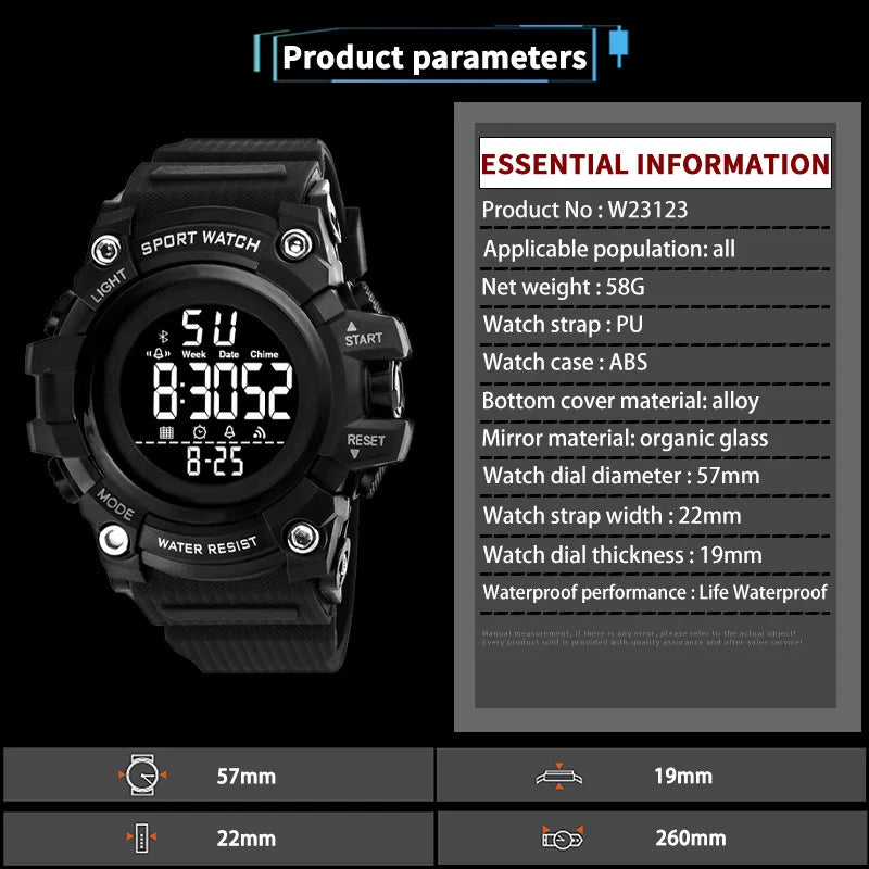 Reloj Deportivo Digital YIKAZE Militar Multifunción