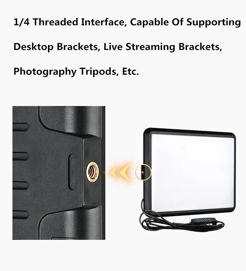 Panel de luz LED para fotografía y vídeo, Kit de lámpara de estudio fotográfico con brillo ajustable de 8/12 pulgadas, para transmisión en vivo de YouTube