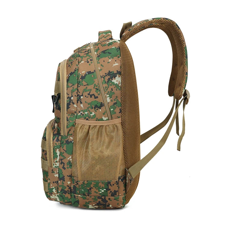 Mochila camuflaje de gran capacidad: cierre con cremallera, senderismo, viajes, mochila para aventuras al aire libre