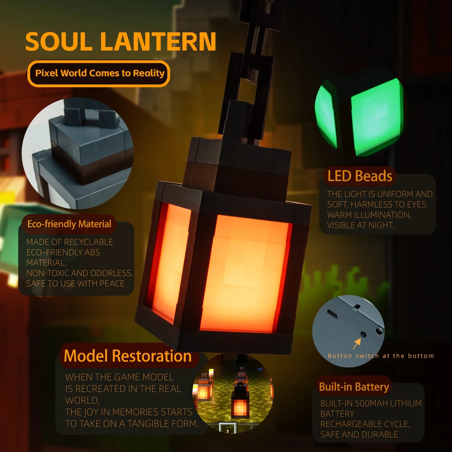 Lámpara Nocturna Píxel LED 16 Colores Decoración Mesa