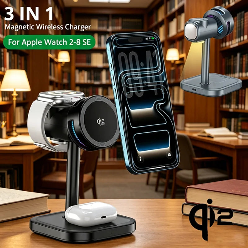 Cargador Inalámbrico Magnético Qi2 25W con LED