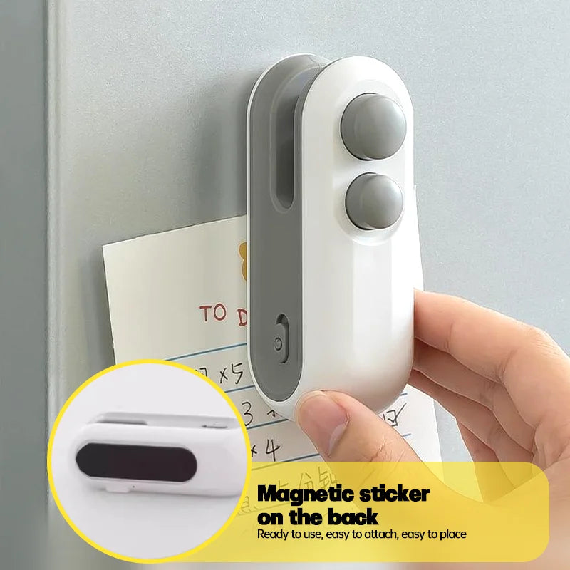 Mini sellador de bolsas de plástico de mano con batería integrada, máquina selladora de calor portátil para bolsas de alimentos, máquina de apertura, utensilios de cocina