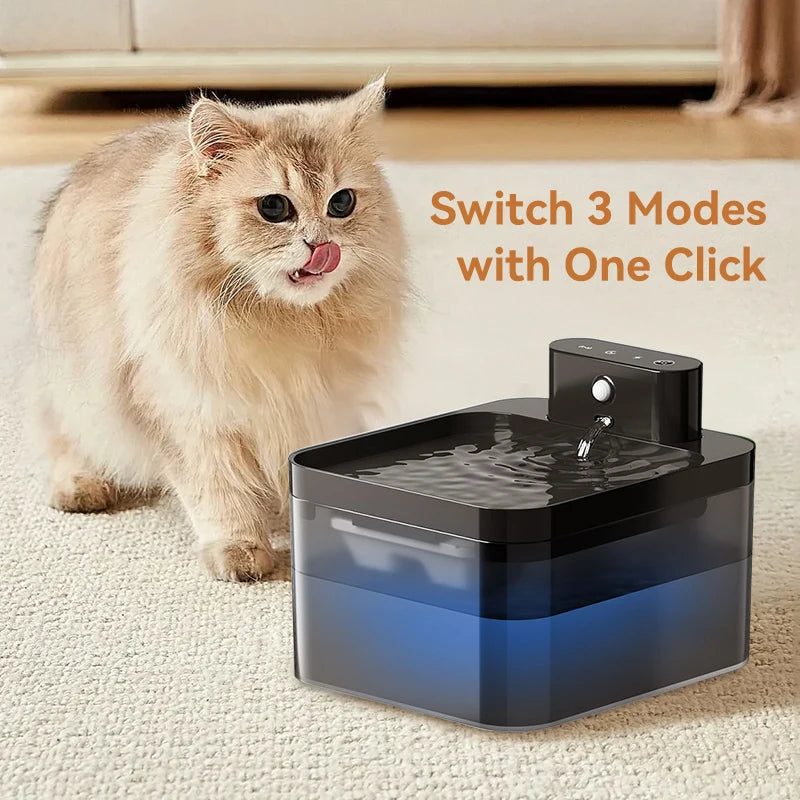 ROJECO-fuente de agua automático inalámbrico para gatos, dispensador de agua para mascotas de 2600mAh, Sensor infrarrojo para perros y gatos, bebedero inteligente para mascotas