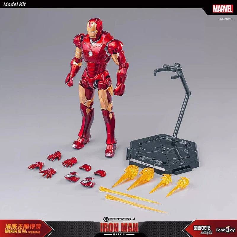 Caliente Fondjoy Marvel IronMan MK3 ensamblar juguetes Iron Man modelo 15cm Material ABS 1/12 escala figuras de acción juguetes niño regalos de cumpleaños