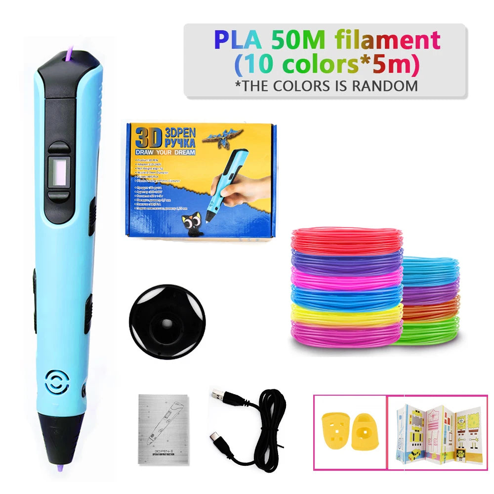 Bolígrafo 3D para Niños con Pantalla LCD y Filamento PLA/ABS