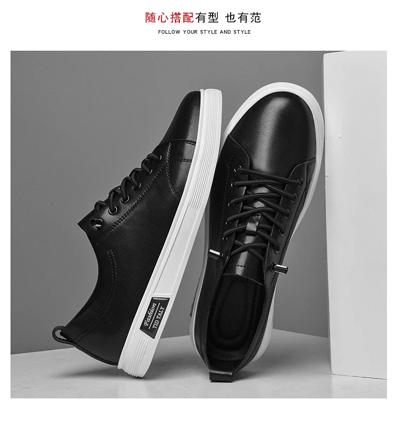 Zapatos casuales, zapatos deportivos de piel de vaca, zapatos planos, zapatos casuales clásicos para hombres, nuevos estilos de primavera y otoño, zapatos casuales de moda
