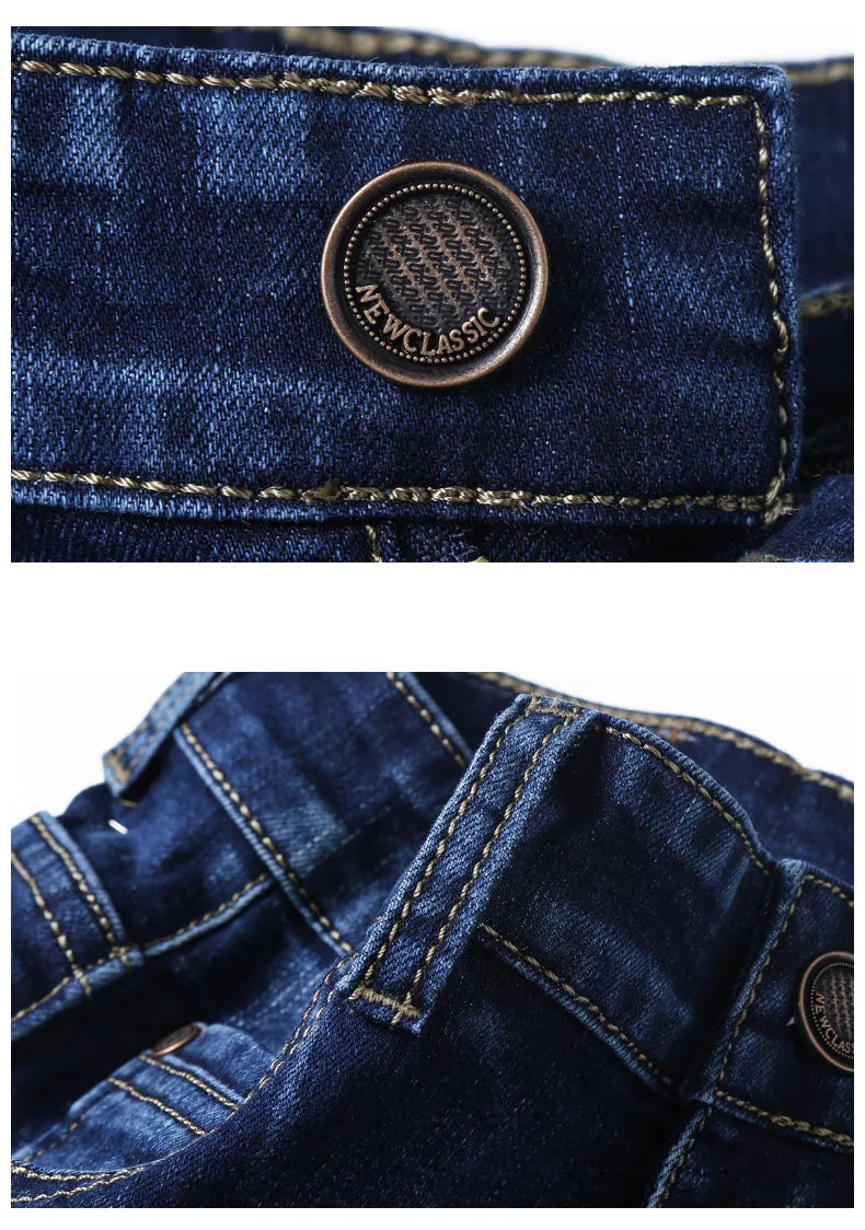 Pantalones Vaqueros Coreanos para Hombre, Elásticos, Ajuste Regular