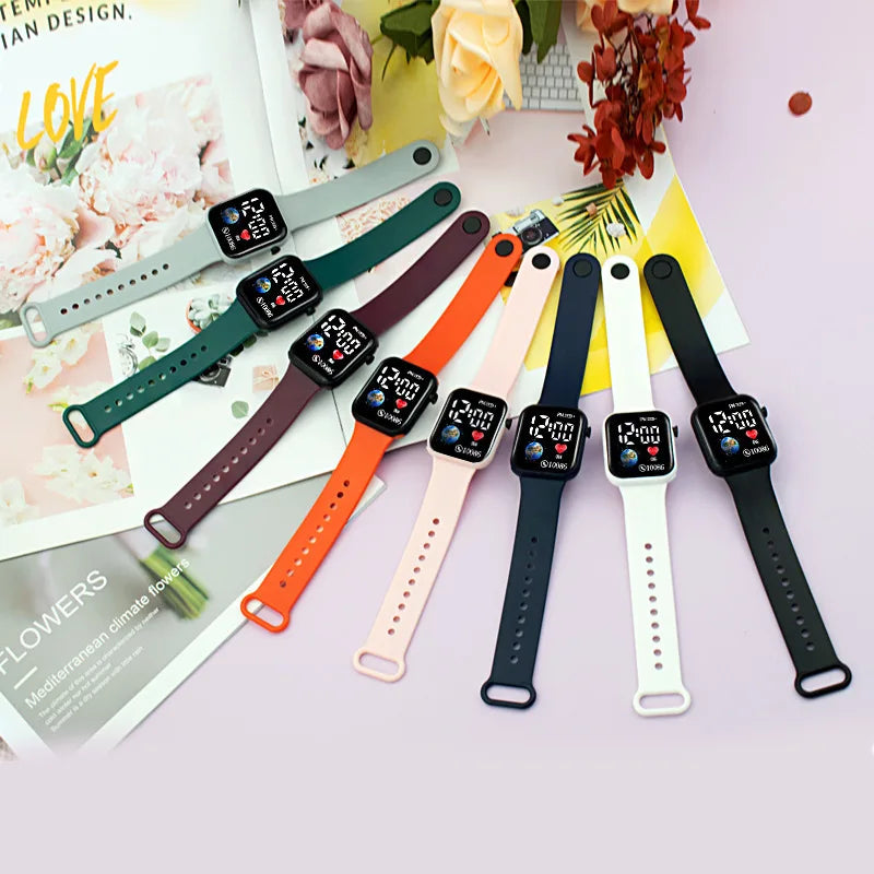 Relojes YIKAZE para niños, reloj Digital LED para niños, correa de silicona, reloj de pulsera electrónico de dibujos animados, reloj deportivo para niños y niñas, regalos