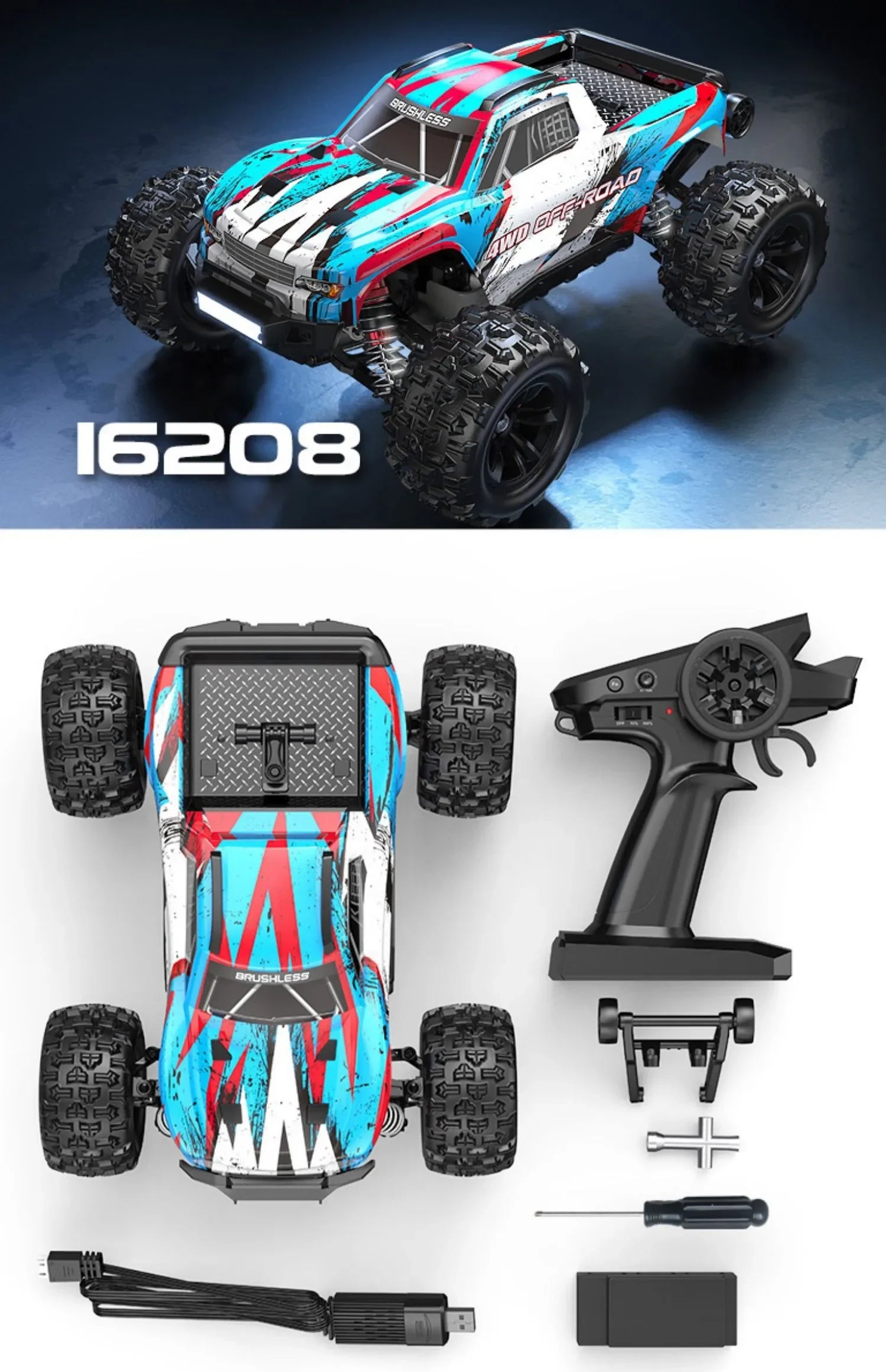 Auto RC MJX Hyper Go 1/16 Sin Escobillas 3S 4WD Alta Velocidad