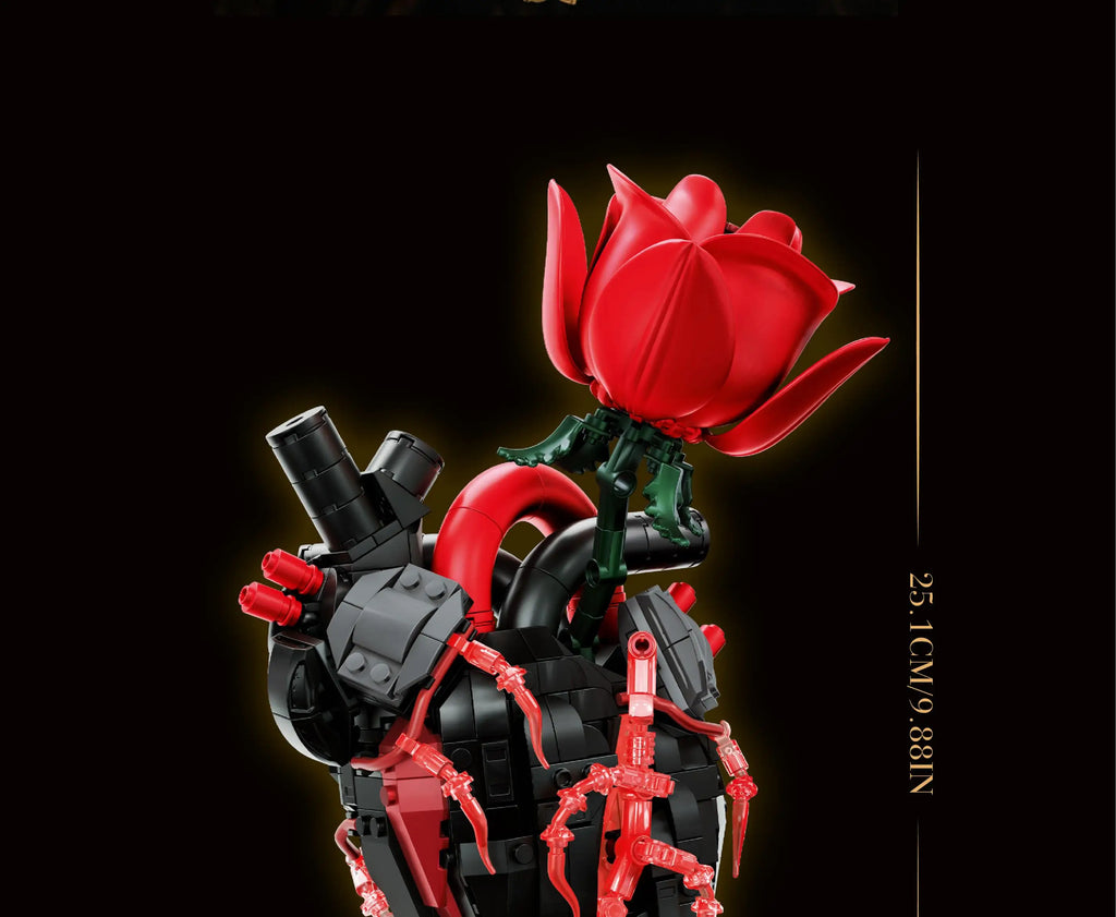 Set de Bloques de Construcción de Violín con Corona de Rosas y Cruz de la Serie Noche Gótica, Modelo MOC, Juguete de Ensamblaje, Adorno de Escritorio, Regalo de Cumpleaños