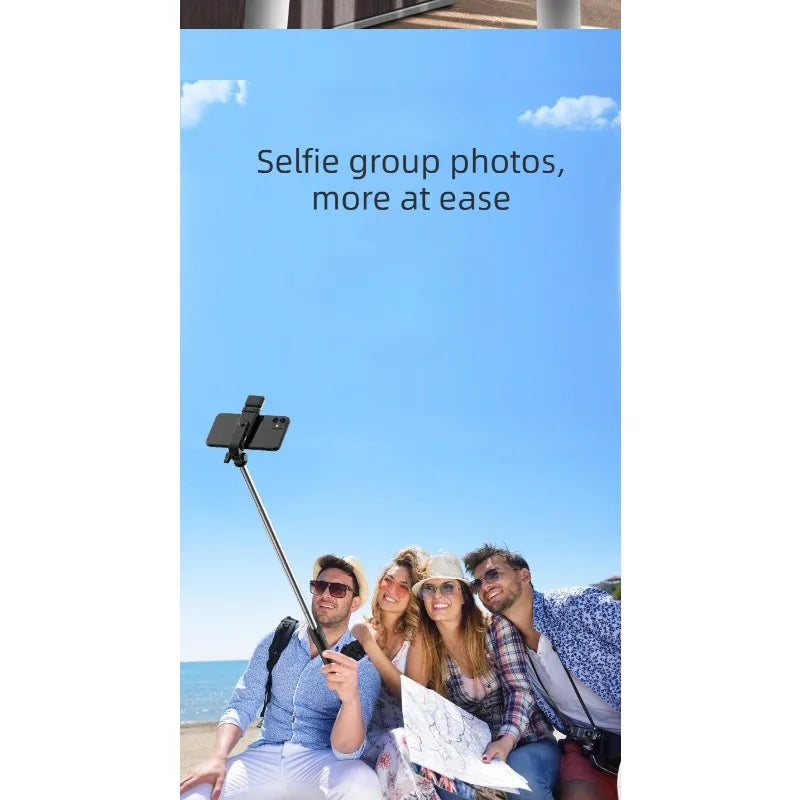 Trípode para selfies con Bluetooth, luz LED y soporte para teléfono
