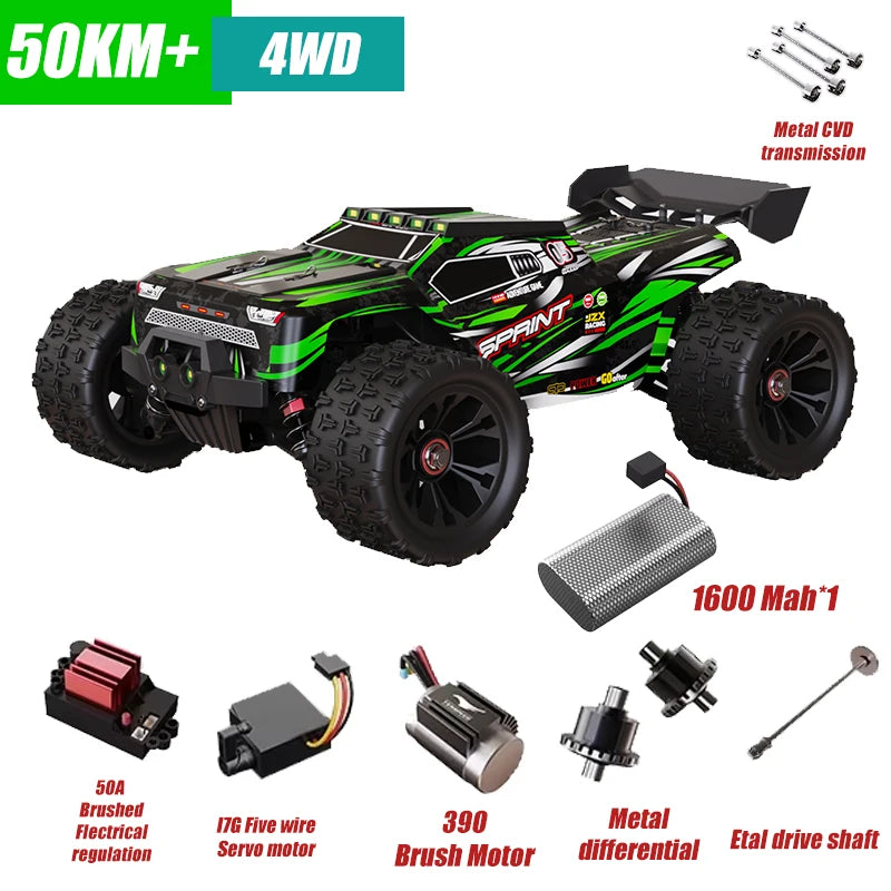 Coche teledirigido 1/14 4WD 2,4G, coche de Control remoto 550, cepillo de carbono, Motor fuerte de deriva, todoterreno, coche de carreras en el desierto, camión remoto, juguetes