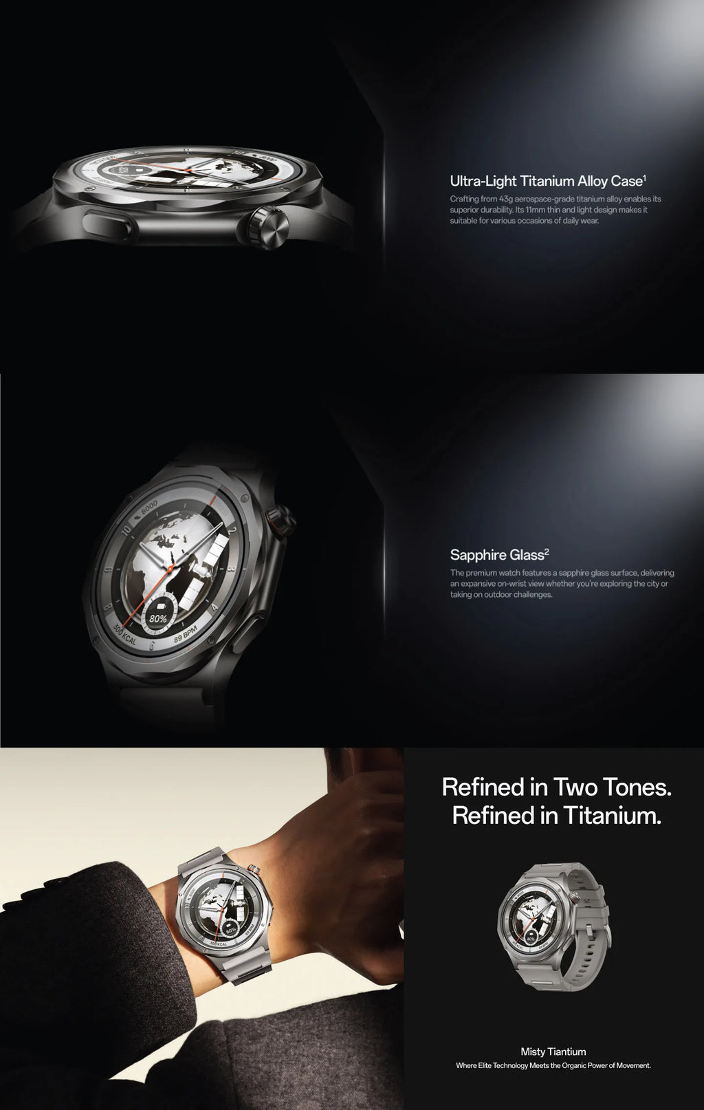 OPPO Watch X3 Reloj Inteligente AMOLED Titanio