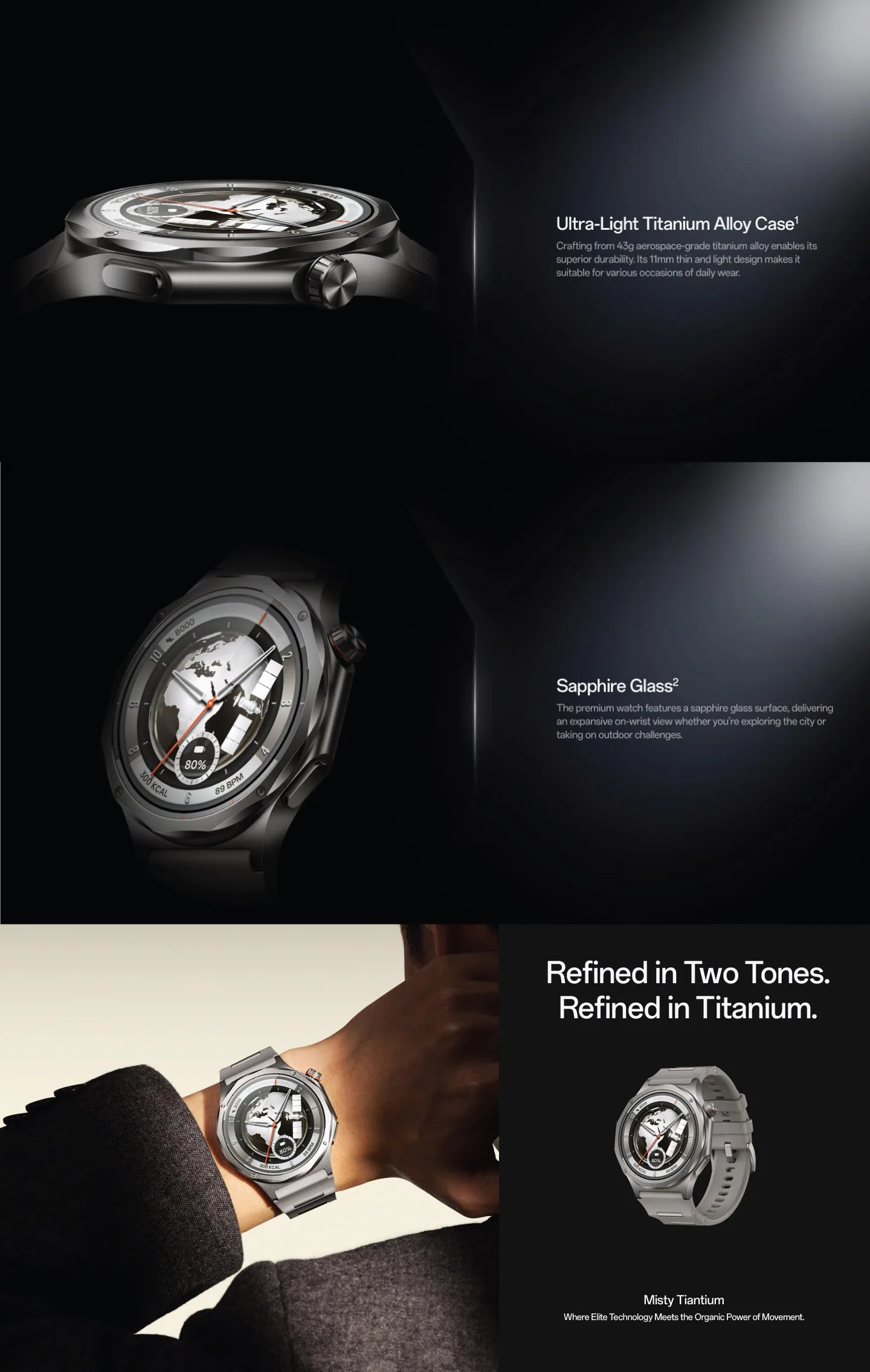 OPPO Watch X3 Reloj Inteligente AMOLED Titanio