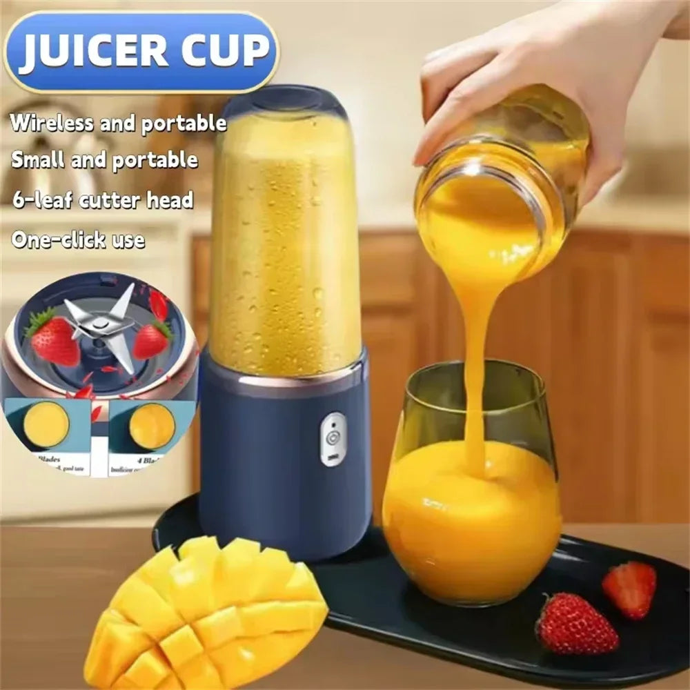 Licuadora Portátil Eléctrica 6 Cuchillas | 400ml - Jugos y Smoothies