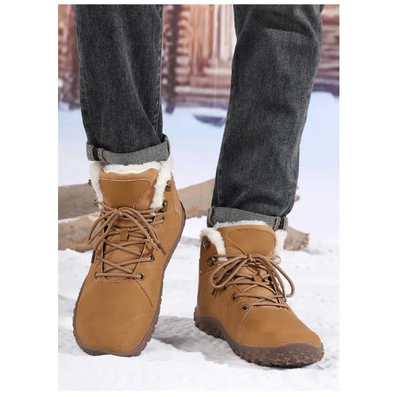Botas de senderismo cálidas para hombre con forro polar y suela antideslizante