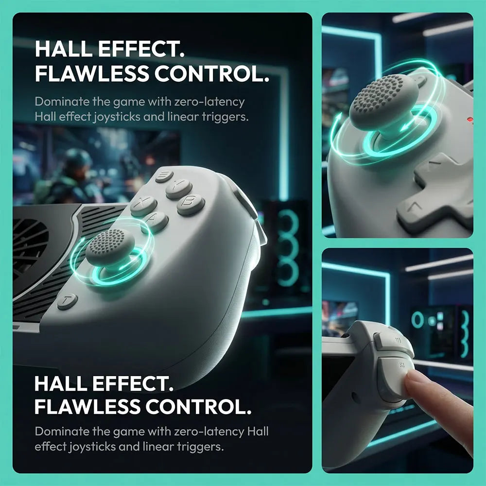 Controlador de Juego Inalámbrico con Ventilador de Refrigeración, Gamepad Extensible para Android, iOS, PC/Switch, Xbox con Joysticks de Efecto Hall