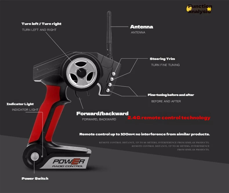 WLtoys A959 - B Actualización 2.4G 4WD RC Coche todoterreno 1:18 Juguete de deriva de alta velocidad a escala completa