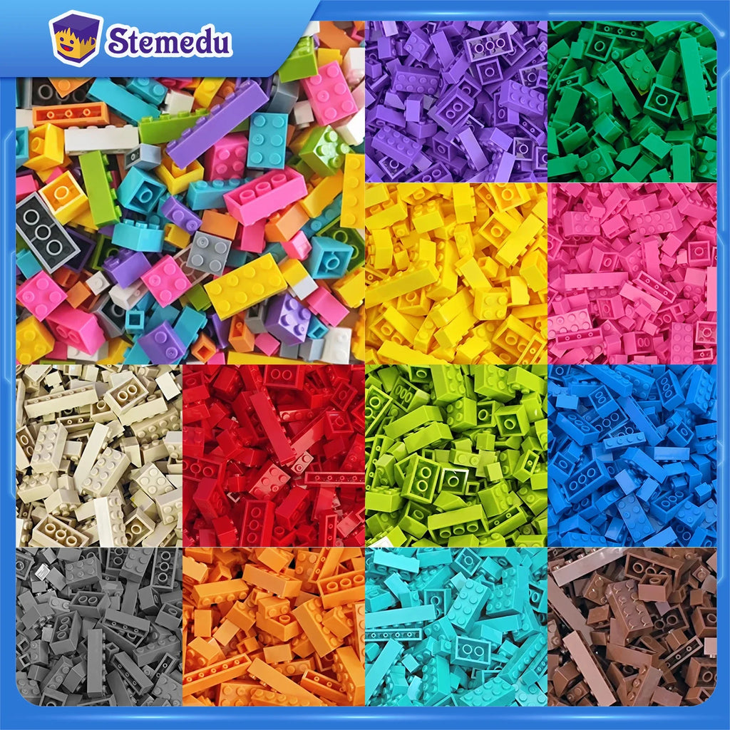 120/240 Uds. Juego de bloques de construcción a granel ciudad ladrillos clásicos montaje colorido DIY juguete creativo juguete educativo interactivo para niños
