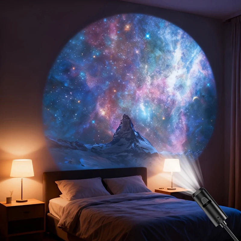 Lámpara proyectora LED de galaxia con 10 imágenes intercambiables, luz nocturna
