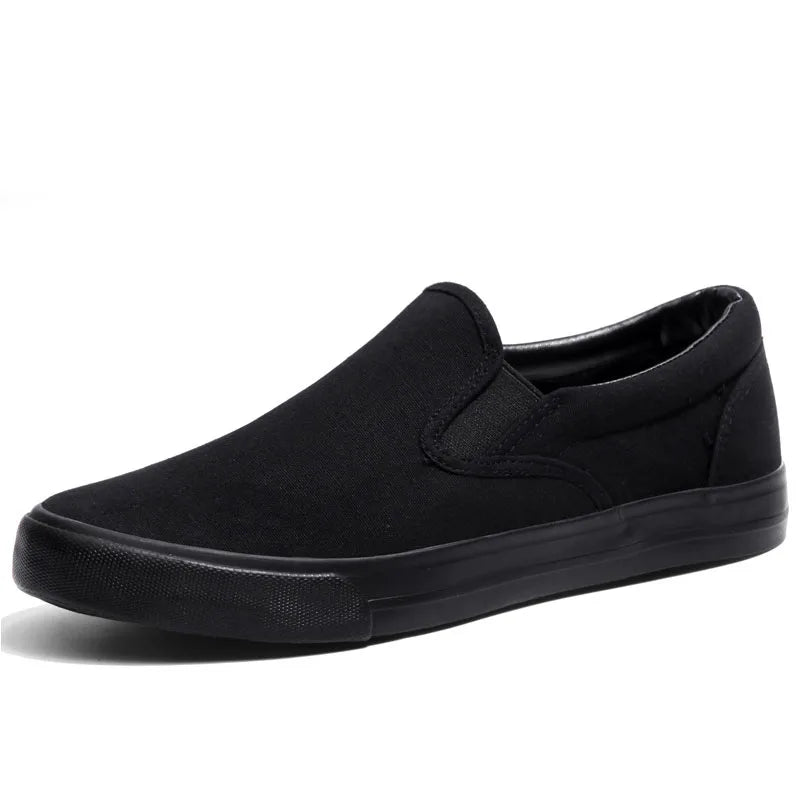 Zapatos sin cordones Cool Young Man Street calzado negro puro zapatos planos transpirables para hombre zapatos casuales de talla grande 45