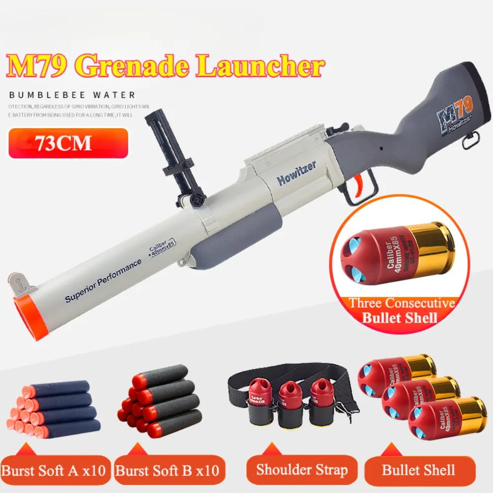 Pistola de juguete de bala suave M79, lanzador de Rifle, juego de disparos para regalos de Navidad y cumpleaños