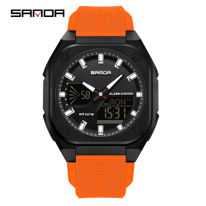 Reloj Digital Deportivo SANDA 6268 para Hombre Impermeable Multifunción