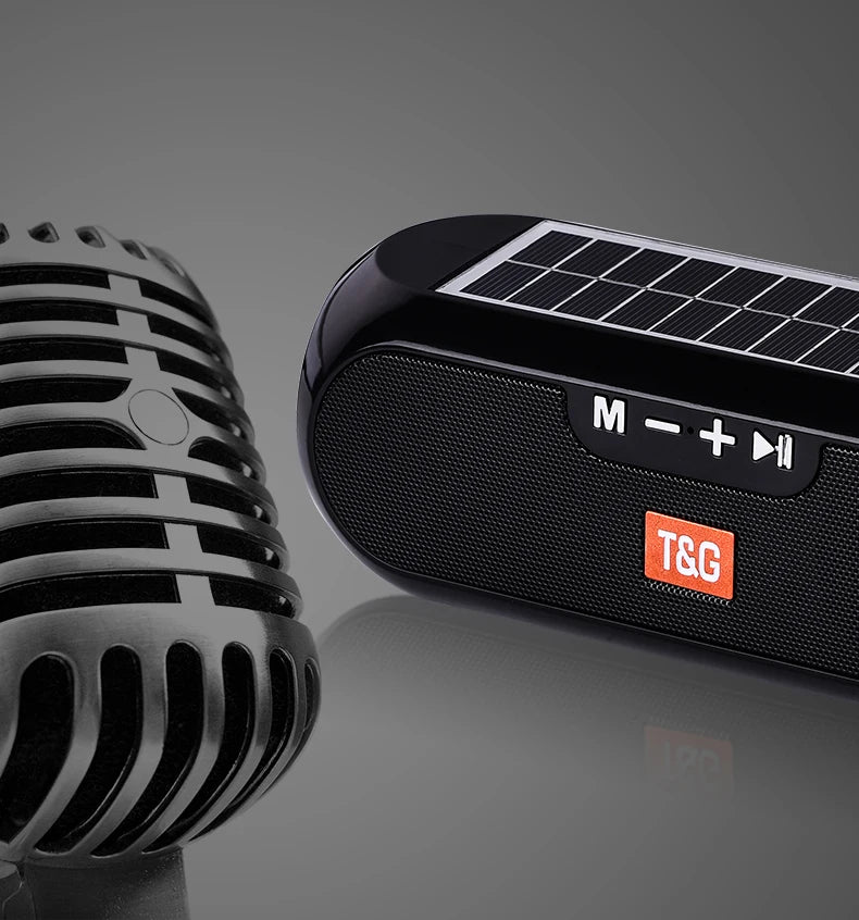 Radio Solar FM para exteriores, altavoz inalámbrico portátil con Bluetooth, caja de sonido de música, Subwoofer, bajo, Aux, PC, TV, ordenador, TV, estéreo Hifi, Mp3