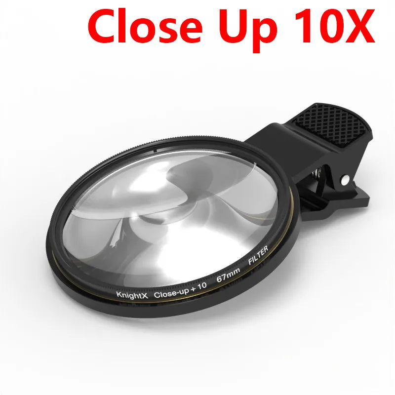 Lente Macro 10X para iPhone y Móvil, Filtro Primer Plano con Clip