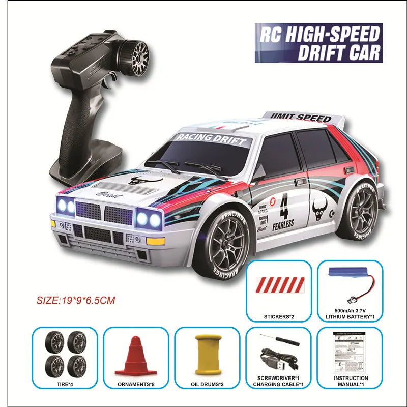 2025 nuevo coche 4WD RC escala 1:24 tracción en las cuatro ruedas Drift con dos configuraciones de velocidad 20 km/h luz LED juguetes para niños recargable SG204